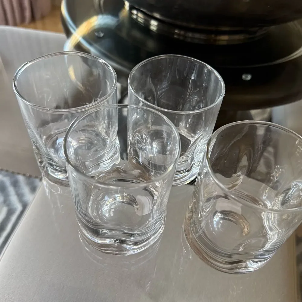 Crate&Barrel Impressions 12-Oz. Double Old-Fashioned Glass Set of 4 NWT